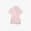 Abito camicia con gonna a pieghe in popeline Abito camicia con gonna a pieghe in popeline