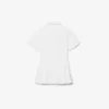 Abito camicia con gonna a pieghe in popeline Abito camicia con gonna a pieghe in popeline