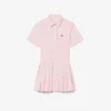 Abito camicia con gonna a pieghe in popeline Abito camicia con gonna a pieghe in popeline