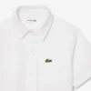 Abito camicia con gonna a pieghe in popeline Abito camicia con gonna a pieghe in popeline