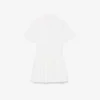 Abito camicia con gonna a pieghe in popeline Abito camicia con gonna a pieghe in popeline