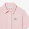 Abito camicia con gonna a pieghe in popeline Abito camicia con gonna a pieghe in popeline