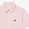 Abito camicia con gonna a pieghe in popeline Abito camicia con gonna a pieghe in popeline