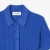 Abito da donna con collo a polo in maglia a costine Abito da donna con collo a polo in maglia a costine
