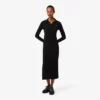 Abito da donna slim fit in cotone a costine con collo a polo Abito da donna slim fit in cotone a costine con collo a polo