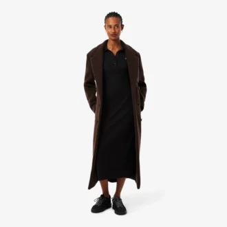Abito da donna slim fit in cotone a costine con collo a polo