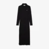 Abito da donna slim fit in cotone a costine con collo a polo Abito da donna slim fit in cotone a costine con collo a polo