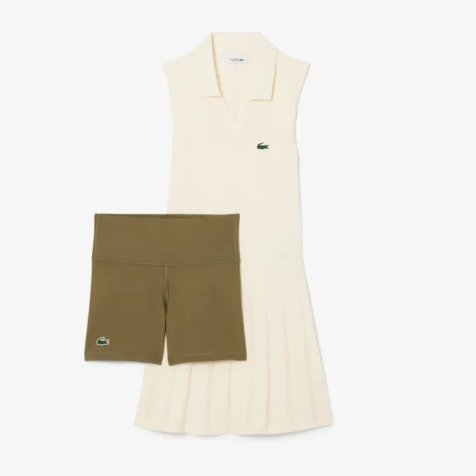 Abito da tennis elasticizzato da donna e pantaloncini Abito da tennis elasticizzato da donna e pantaloncini