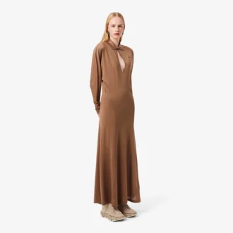Abito lungo in seta con colletto Polo Runway