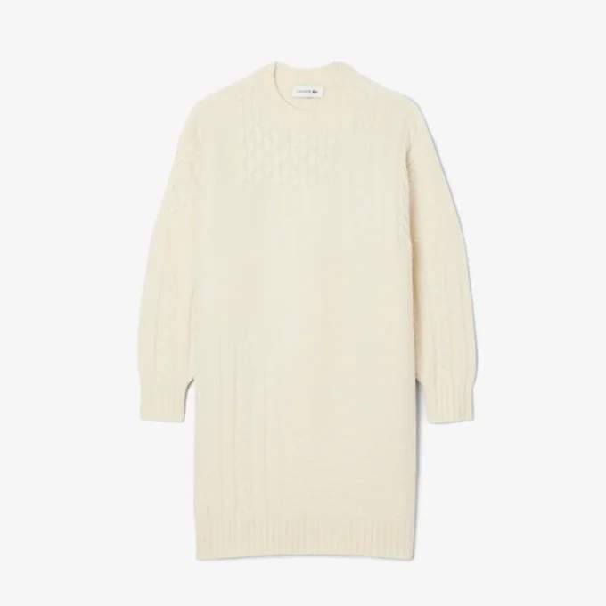 Abito-maglione da donna in lana con effetto patchwork Abito-maglione da donna in lana con effetto patchwork