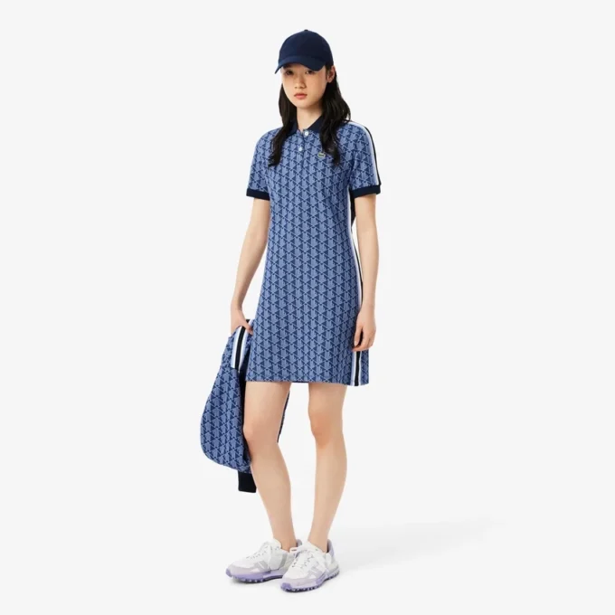 Abito polo da donna slim fit con monogramma Abito polo da donna slim fit con monogramma