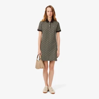 Abito polo da donna slim fit con monogramma