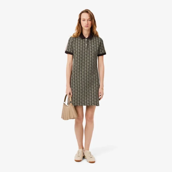 Abito polo da donna slim fit con monogramma Abito polo da donna slim fit con monogramma
