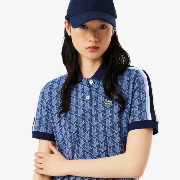 Abito polo da donna slim fit con monogramma Abito polo da donna slim fit con monogramma