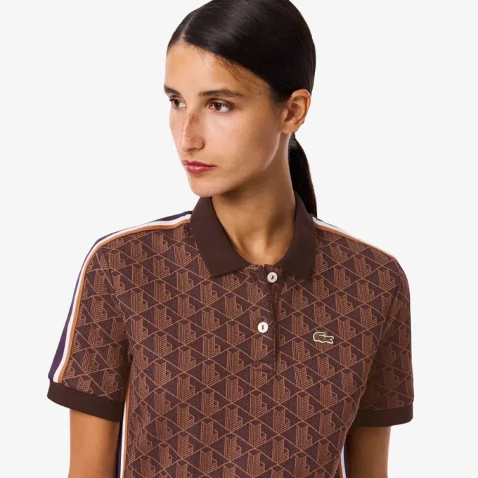 Abito polo da donna slim fit con monogramma Abito polo da donna slim fit con monogramma