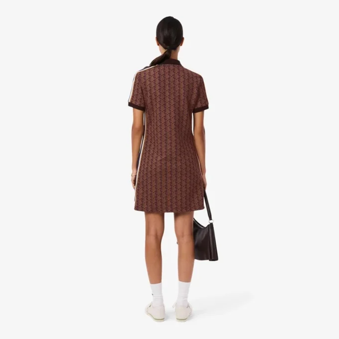Abito polo da donna slim fit con monogramma Abito polo da donna slim fit con monogramma