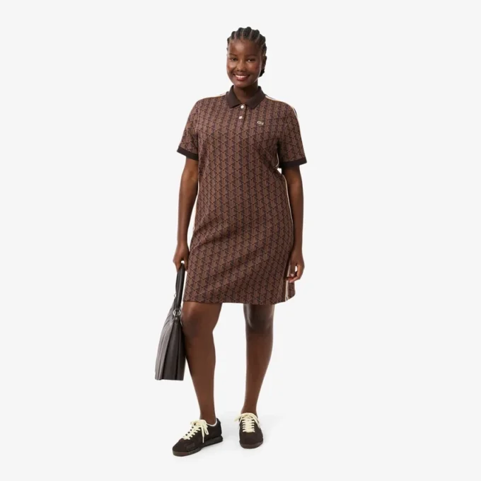 Abito polo da donna slim fit con monogramma Abito polo da donna slim fit con monogramma
