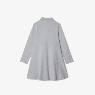 Abito polo in piqué elasticizzato a maniche lunghe per bambini