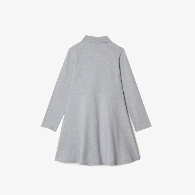 Abito polo in piqué elasticizzato a maniche lunghe per bambini Abito polo in piqué elasticizzato a maniche lunghe per bambini