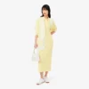 Abito polo lungo da donna in cotone a costine Abito polo lungo da donna in cotone a costine