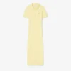 Abito polo lungo da donna in cotone a costine Abito polo lungo da donna in cotone a costine