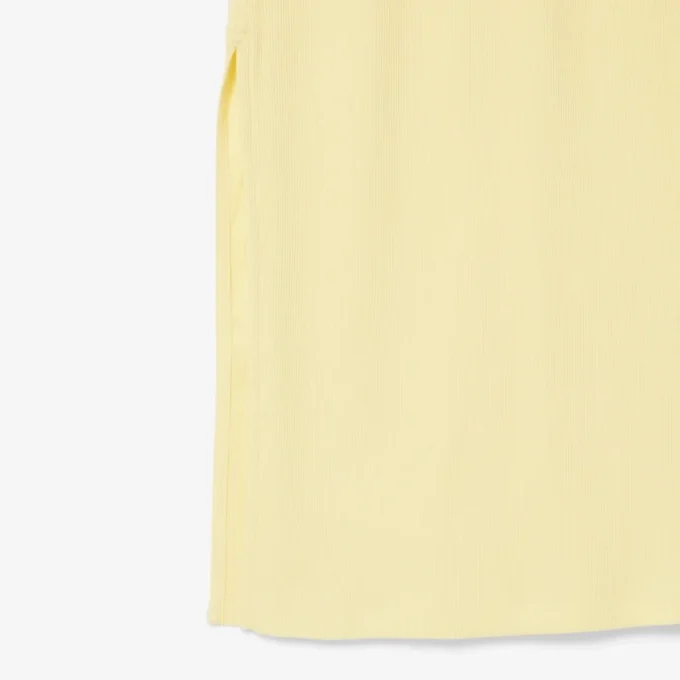 Abito polo lungo da donna in cotone a costine Abito polo lungo da donna in cotone a costine