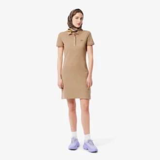 Abito polo mini in piqué elasticizzato slim fit da donna
