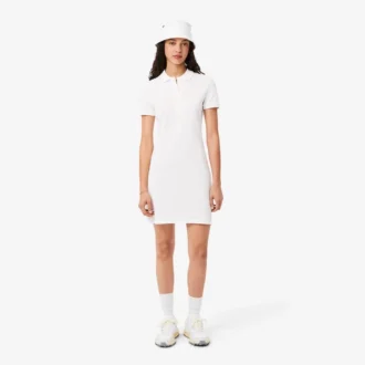 Abito polo mini in piqué elasticizzato slim fit da donna