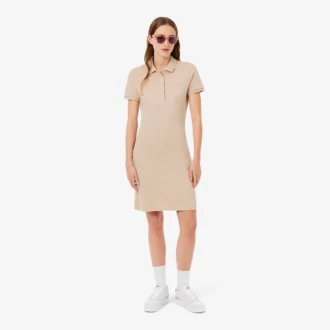 Abito polo mini in piqué elasticizzato slim fit da donna