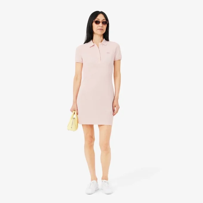 Abito polo mini in piqué elasticizzato slim fit da donna Abito polo mini in piqué elasticizzato slim fit da donna
