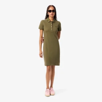 Abito polo mini in piqué elasticizzato slim fit da donna