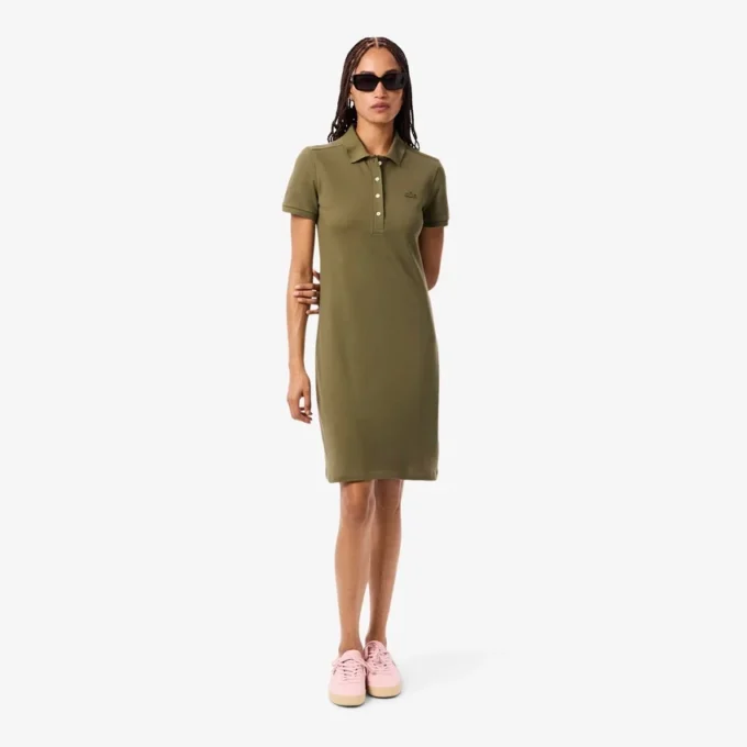 Abito polo mini in piqué elasticizzato slim fit da donna Abito polo mini in piqué elasticizzato slim fit da donna