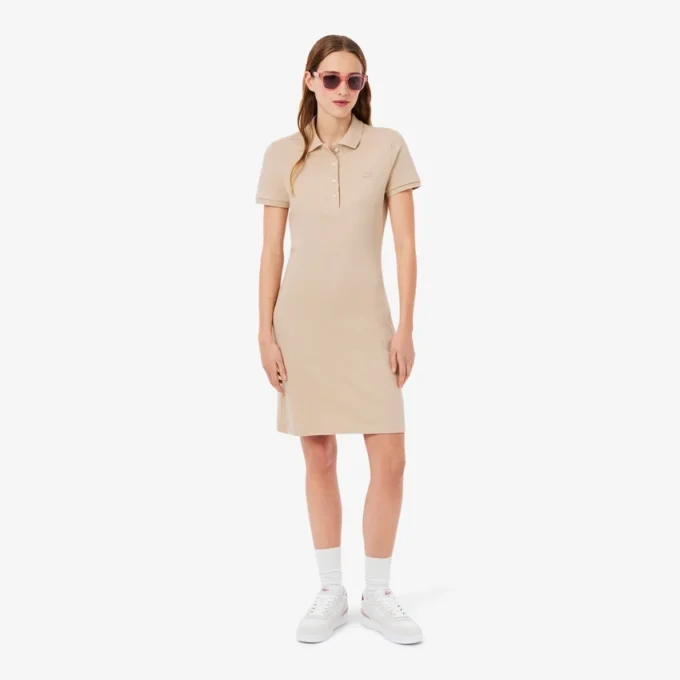 Abito polo mini in piqué elasticizzato slim fit da donna Abito polo mini in piqué elasticizzato slim fit da donna