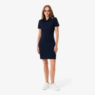 Abito polo mini in piqué elasticizzato slim fit da donna