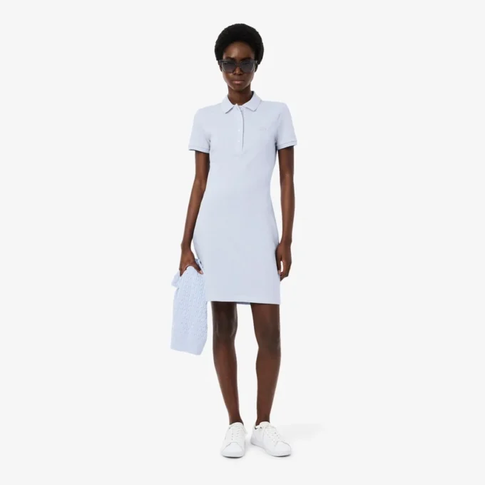 Abito polo mini in piqué elasticizzato slim fit da donna Abito polo mini in piqué elasticizzato slim fit da donna