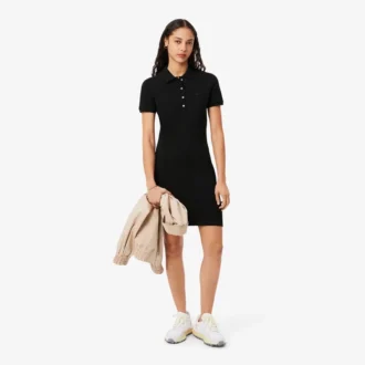 Abito polo mini in piqué elasticizzato slim fit da donna