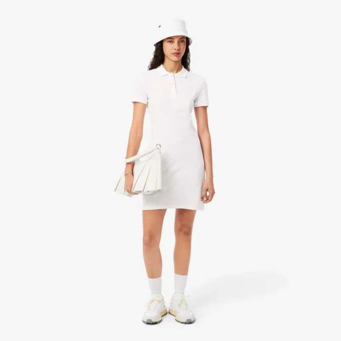 Abito polo mini in piqué elasticizzato slim fit da donna Abito polo mini in piqué elasticizzato slim fit da donna