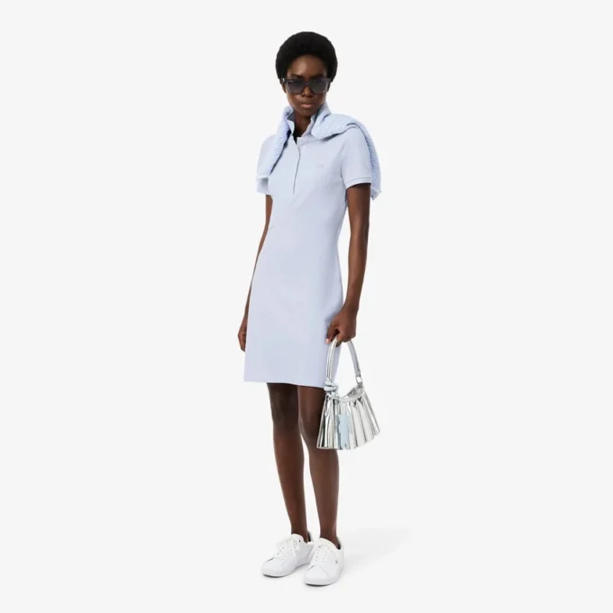 Abito polo mini in piqué elasticizzato slim fit da donna Abito polo mini in piqué elasticizzato slim fit da donna