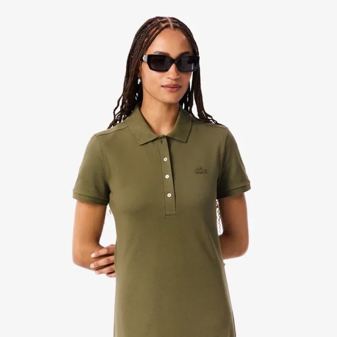 Abito polo mini in piqué elasticizzato slim fit da donna Abito polo mini in piqué elasticizzato slim fit da donna