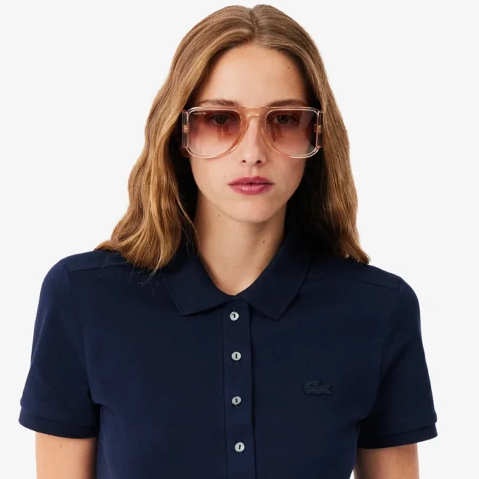 Abito polo mini in piqué elasticizzato slim fit da donna Abito polo mini in piqué elasticizzato slim fit da donna