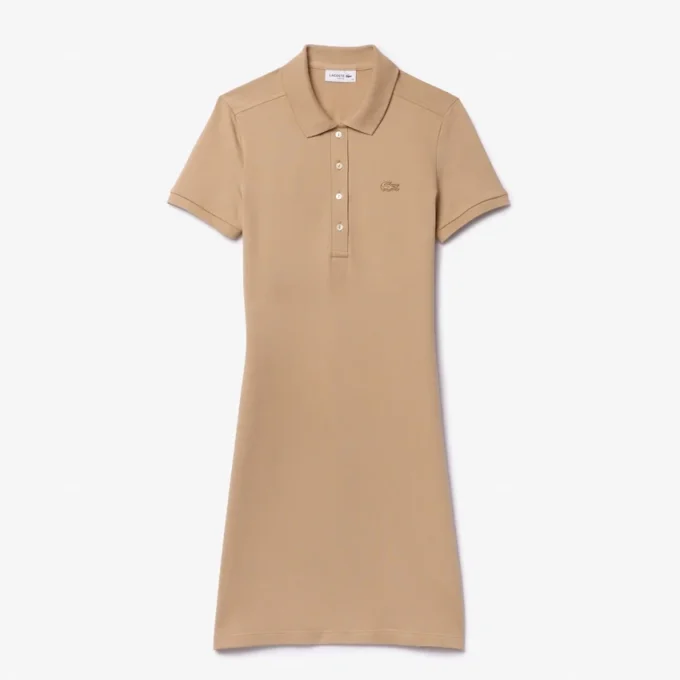 Abito polo mini in piqué elasticizzato slim fit da donna Abito polo mini in piqué elasticizzato slim fit da donna