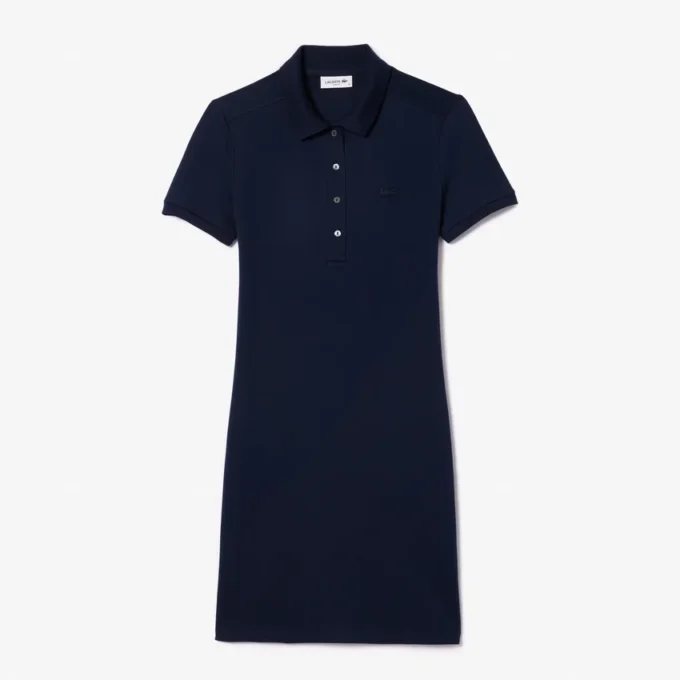 Abito polo mini in piqué elasticizzato slim fit da donna Abito polo mini in piqué elasticizzato slim fit da donna