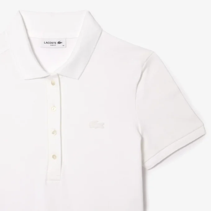 Abito polo mini in piqué elasticizzato slim fit da donna Abito polo mini in piqué elasticizzato slim fit da donna