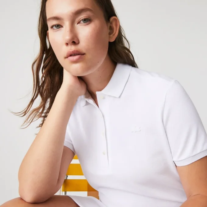 Abito polo mini in piqué elasticizzato slim fit da donna Abito polo mini in piqué elasticizzato slim fit da donna