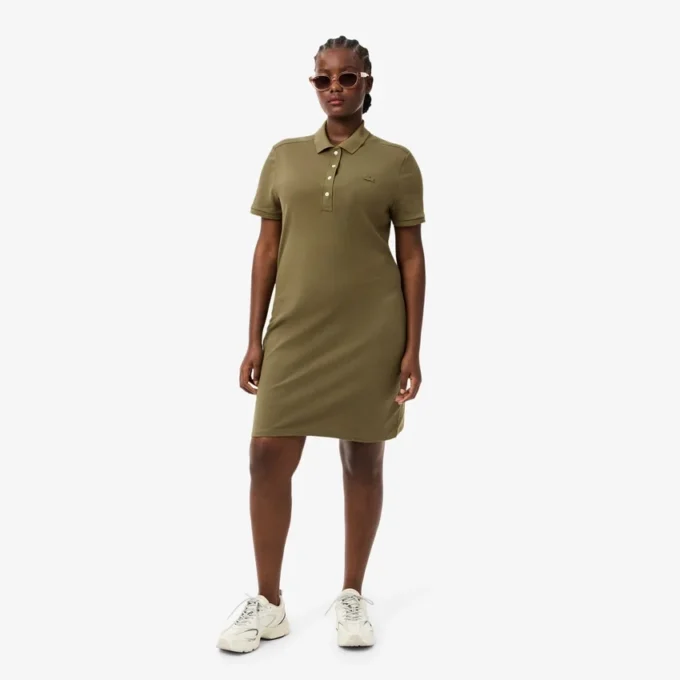 Abito polo mini in piqué elasticizzato slim fit da donna Abito polo mini in piqué elasticizzato slim fit da donna