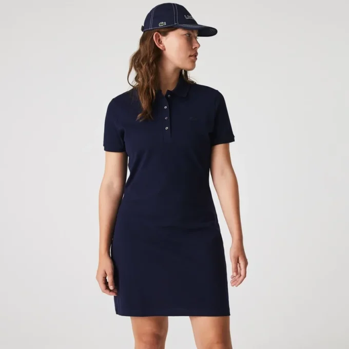 Abito polo mini in piqué elasticizzato slim fit da donna Abito polo mini in piqué elasticizzato slim fit da donna