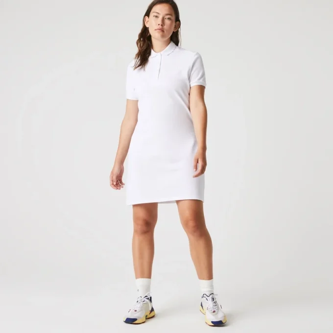 Abito polo mini in piqué elasticizzato slim fit da donna Abito polo mini in piqué elasticizzato slim fit da donna