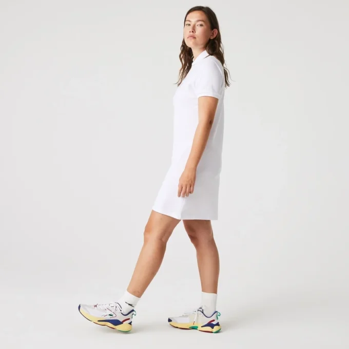 Abito polo mini in piqué elasticizzato slim fit da donna Abito polo mini in piqué elasticizzato slim fit da donna