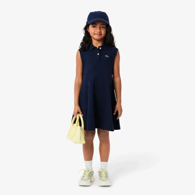 Abito polo senza maniche in piqué elasticizzato per bambini Abito polo senza maniche in piqué elasticizzato per bambini