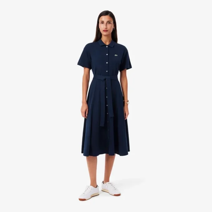 Abito polo svasato da donna in mini-piqué Abito polo svasato da donna in mini-piqué